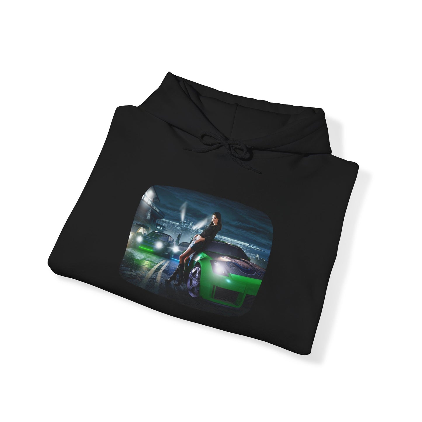 ๐ Neon Nightfall: NFSU2 Retro Racing Hoodie ๐๐