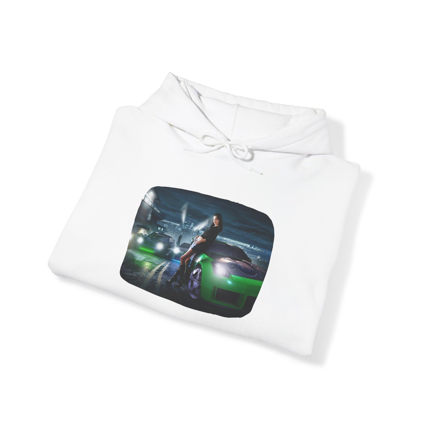 ๐ Neon Nightfall: NFSU2 Retro Racing Hoodie ๐๐